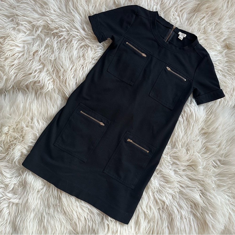 J CREW Black Zipper Dress